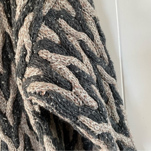 Deadstock Perry Ellis 3D Knit Sweater Anthracite Chevron Pattern 80s 90s Coogi - Picture 5 of 11